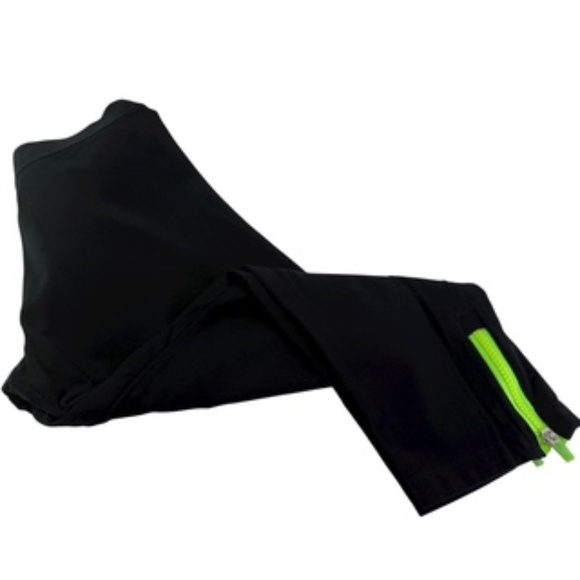 Calvin Klein Performance Quick Dry Lime Green Calf Zipper Capri Leggings Sz XL - Picture 2 of 7